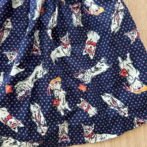 ModCloth corgi dog polka dot skirt with pockets nwot - Picture 2 of 2